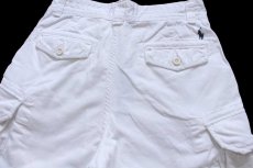 画像4: 00s ポロ ラルフローレン USED加工 コットン カーゴ ショートパンツ 白 31★ショーツ ハーフ (4)