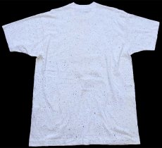 画像3: 90s タイガー アップリケ&ストーン装飾 ドロッピング アート コットンTシャツ 白 (3)