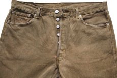 画像4: 00s USA製 Levi'sリーバイス 501 後染め カラーデニムパンツ オリーブ フェード W38 L32★オールド (4)
