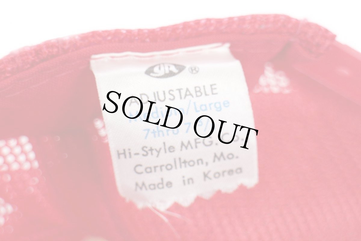 画像6: 90s COWBOYS BAR・B・Q MUSKOGEE.OK. 発泡プリント メッシュキャップ 赤 M/L (6)