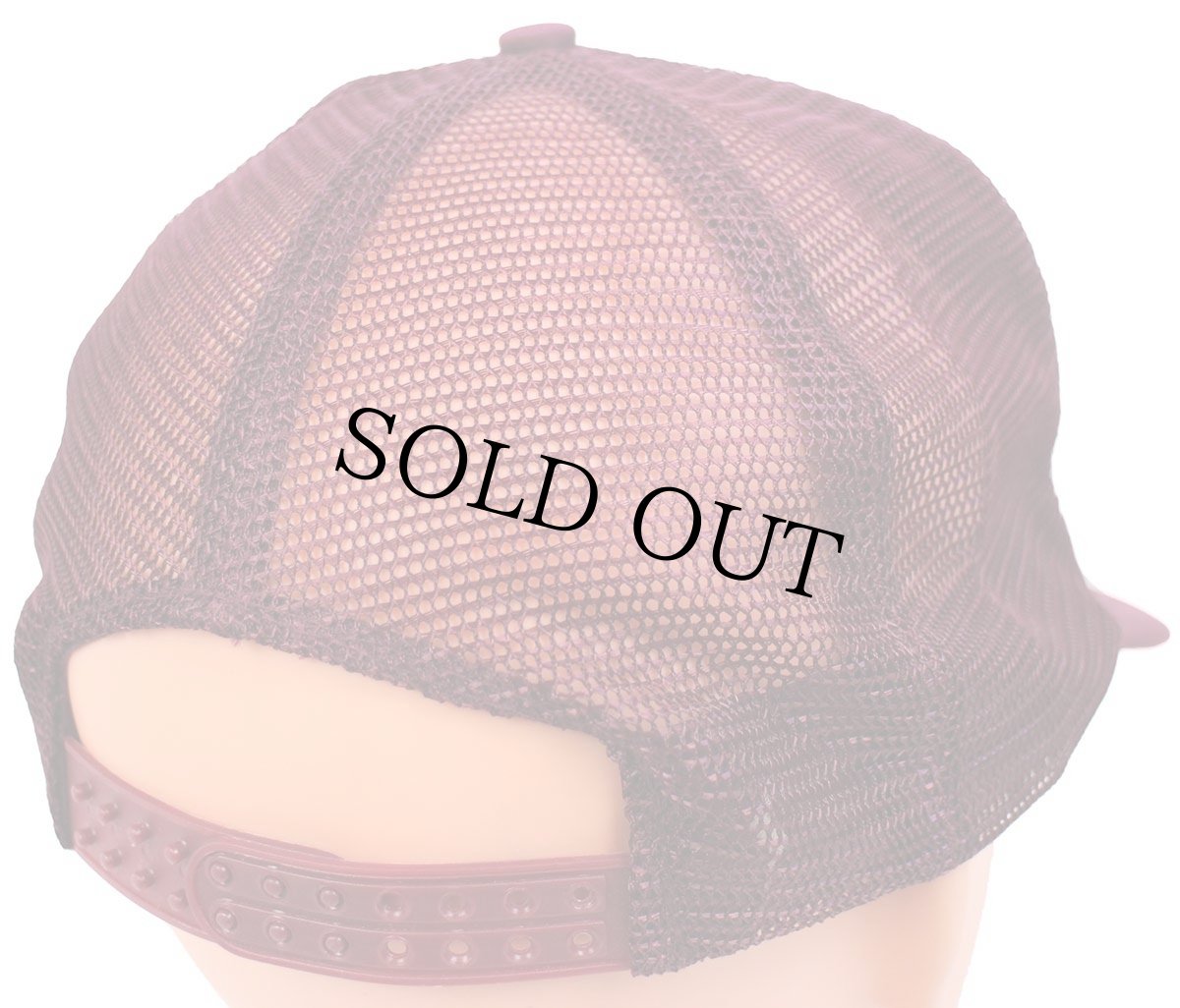 画像2: デッドストック★90s C-A-L STORES メッシュキャップ ワインレッド (2)