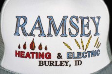 画像5: デッドストック★90s RAMSEY HEATING & ELECTRIC ツートン 切り替え メッシュキャップ グレー×白 (5)
