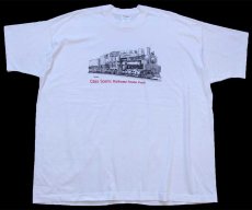 画像2: 90s USA製 Cass Scenic Railroad State Park 蒸気機関車 Tシャツ 白 XXXL★特大 (2)