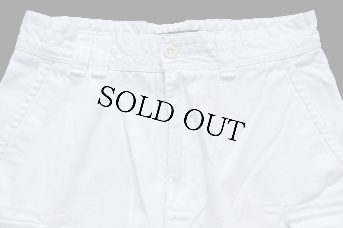 画像3: 00s ポロ ラルフローレン USED加工 コットン カーゴ ショートパンツ 白 31★ショーツ ハーフ (3)