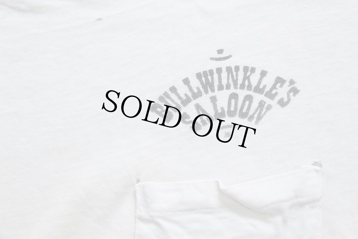 画像7: 80s USA製 BULLWINKLE'S SALOON ムース ギター イラスト ポケットTシャツ ボロ (7)