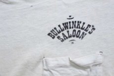 画像7: 80s USA製 BULLWINKLE'S SALOON ムース ギター イラスト ポケットTシャツ ボロ (7)