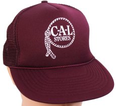 画像1: デッドストック★90s C-A-L STORES メッシュキャップ ワインレッド (1)