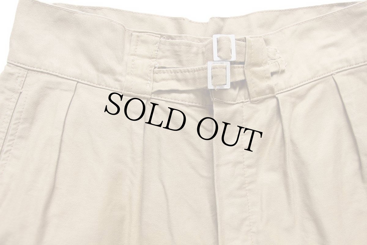 画像3: 80s イタリア軍 ツータック コットンツイル グルカショーツ ショートパンツ カーキ 3★ショーツ ハーフ (3)