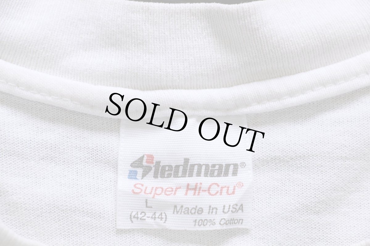 画像6: 90s USA製 Peace Frogs カエル 国旗 アート コットンTシャツ 白 L (6)