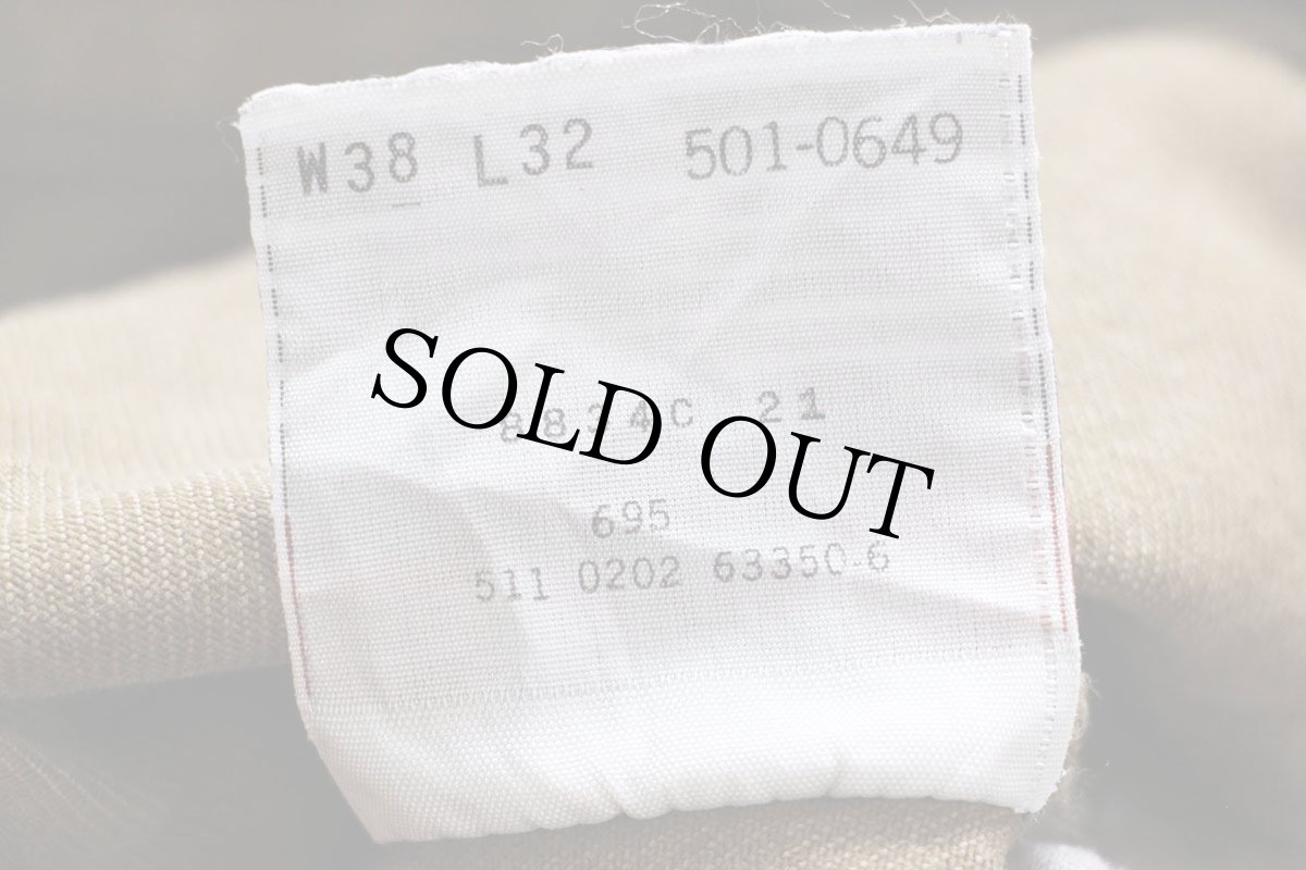 画像7: 00s USA製 Levi'sリーバイス 501 後染め カラーデニムパンツ オリーブ フェード W38 L32★オールド (7)