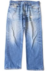 画像2: 90s USA製 Levi'sリーバイス 501 ダメージ デニムパンツ ヒゲ W40 L32★177 (2)
