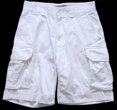 画像1: 00s ポロ ラルフローレン USED加工 コットン カーゴ ショートパンツ 白 31★ショーツ ハーフ (1)