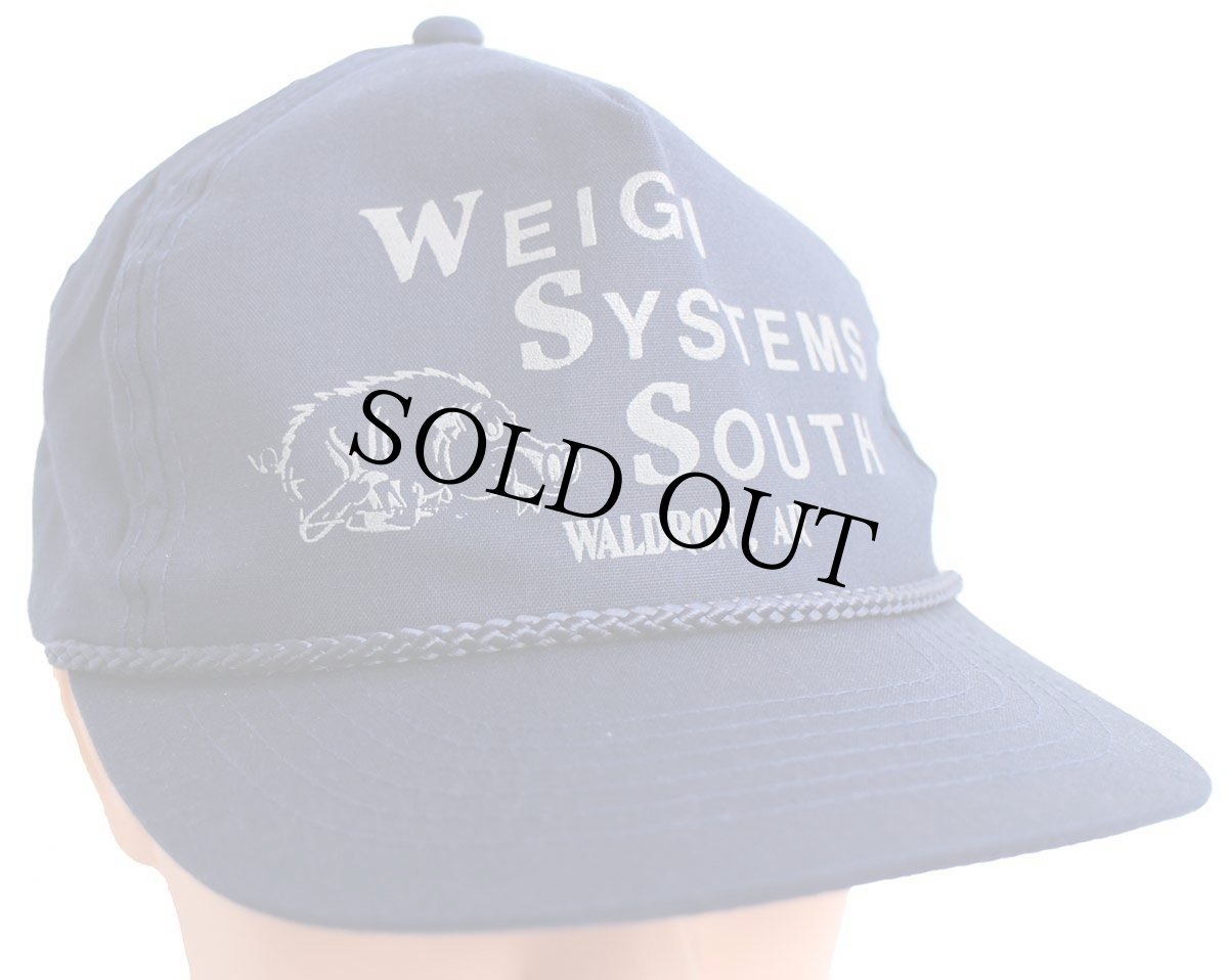 画像1: デッドストック★90s WEIGH SYSTEMS SOUTH WALDRON,AR イノシシ キャップ 紺 (1)