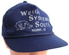 画像1: デッドストック★90s WEIGH SYSTEMS SOUTH WALDRON,AR イノシシ キャップ 紺 (1)