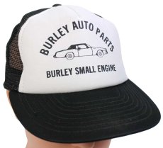 画像1: 80s BURLEY AUTO PARTS BURLEY SMALL ENGINE ツートン 切り替え メッシュキャップ 黒×白 L (1)