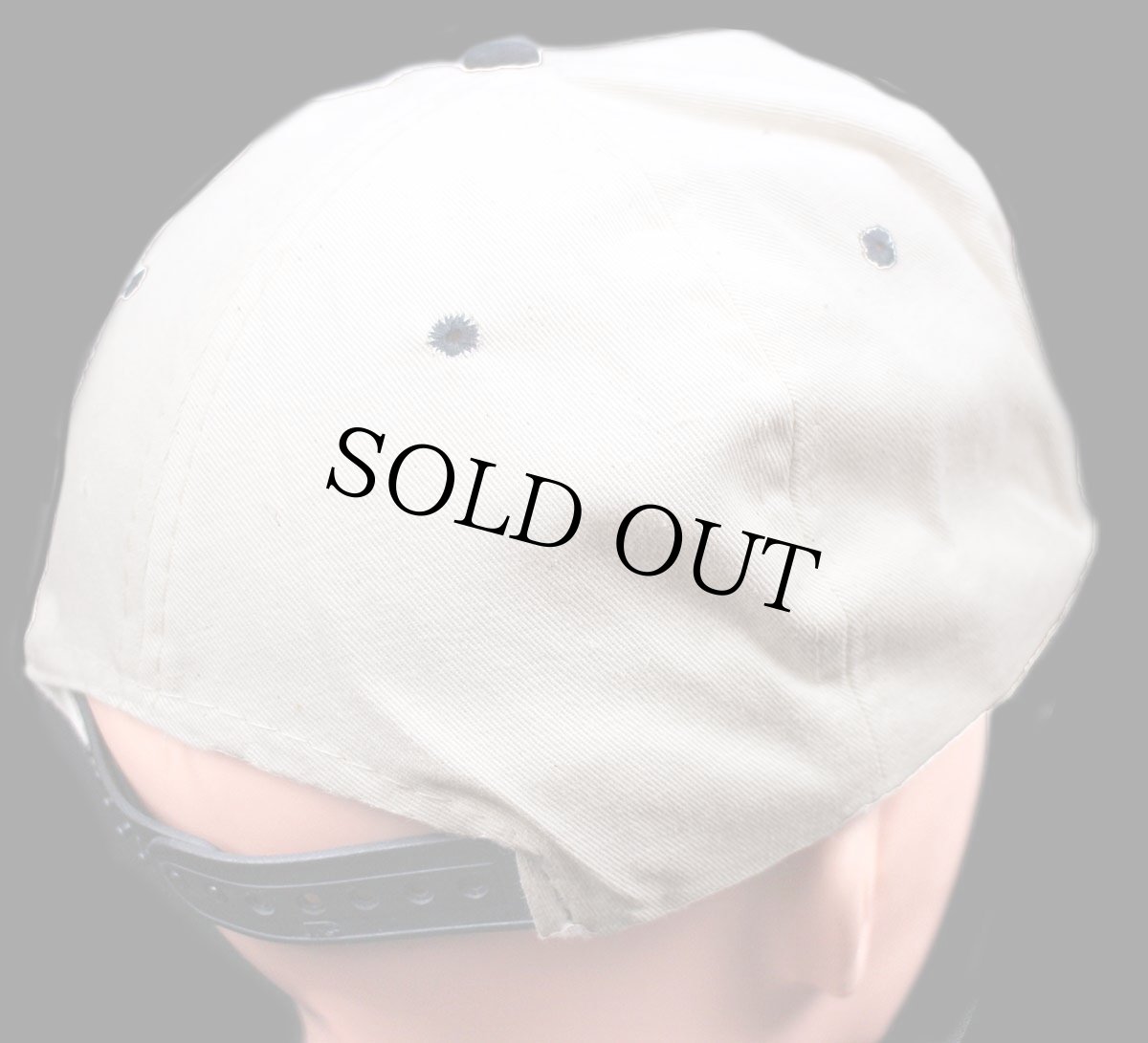 画像4: デッドストック★90s Unity Light & Power Member Owned ツートン 切り替え コットンキャップ 生成り×黒 (4)