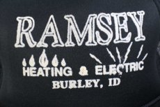 画像5: デッドストック★90s RAMSEY HEATING & ELECTRIC フロッキープリント メッシュキャップ 黒 (5)