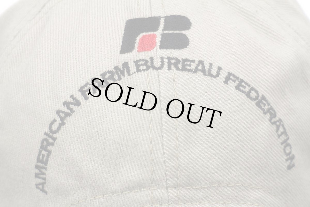 画像5: 90s USA製 Dodgeダッジ AMERICAN FARM BUREAU FEOERATION ロゴ刺繍 ツートン 切り替え コットンキャップ ベージュ×黒 (5)