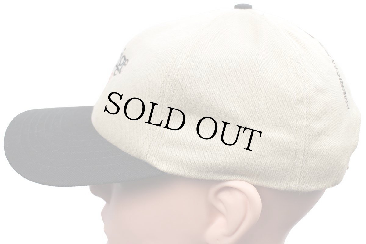 画像2: 90s USA製 Dodgeダッジ AMERICAN FARM BUREAU FEOERATION ロゴ刺繍 ツートン 切り替え コットンキャップ ベージュ×黒 (2)