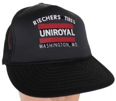 画像1: 00s RIECHERS TIRES UNIROYAL 発泡プリント メッシュキャップ 黒 (1)