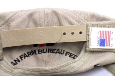 画像7: 90s USA製 Dodgeダッジ AMERICAN FARM BUREAU FEOERATION ロゴ刺繍 ツートン 切り替え コットンキャップ ベージュ×黒 (7)