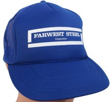 画像1: 90s FARWEST STEEL Corporation メッシュキャップ 青 (1)