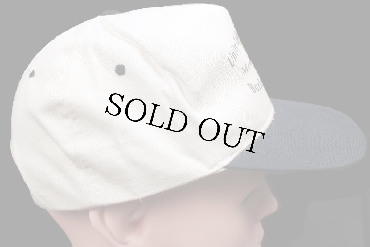 画像3: デッドストック★90s Unity Light & Power Member Owned ツートン 切り替え コットンキャップ 生成り×黒 (3)