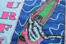 画像4: 90s SURFIN SUNFORCE アート 蛍光プリント タンクトップ 水色 (4)