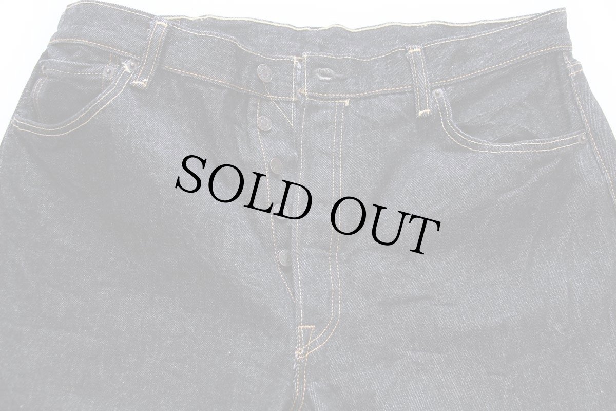 画像4: メキシコ製 Levi'sリーバイス 501 ブリーチ飛び 先染め ブラック デニムパンツ W38 L30 (4)