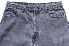 画像4: 90s USA製 Levi'sリーバイス 550 ダメージ ブラック デニムパンツ フェード W36 L30 (4)