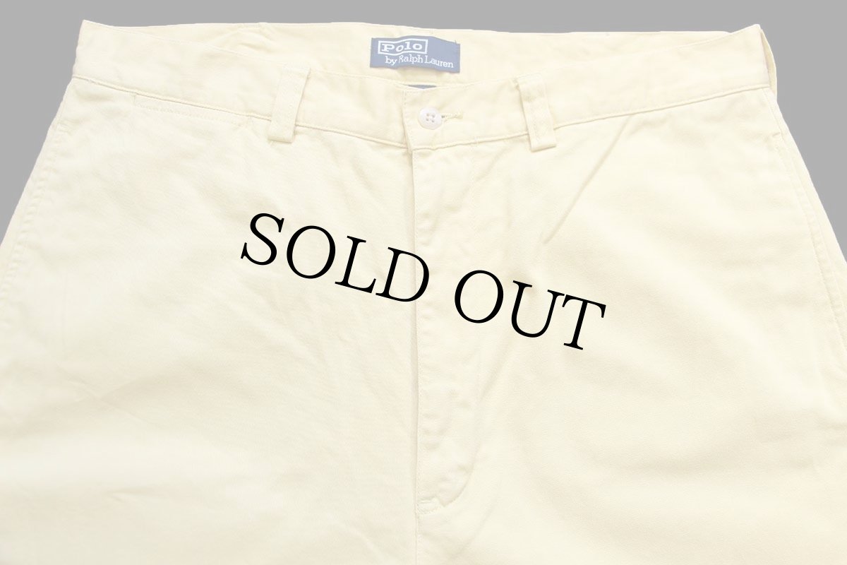 画像4: 90s ポロ ラルフローレン PHILIP PANT コットン チノパン 薄黄 W36 L30★327 (4)