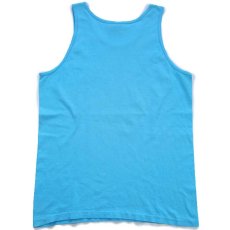 画像3: 90s USA製 ARIZONA ヤシの木 発泡プリント アート コットン タンクトップ 水色 M (3)