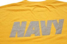 画像5: デッドストック★USA製 NAVY 両面リフレクタープリント ポリエステル Tシャツ 黄 S (5)