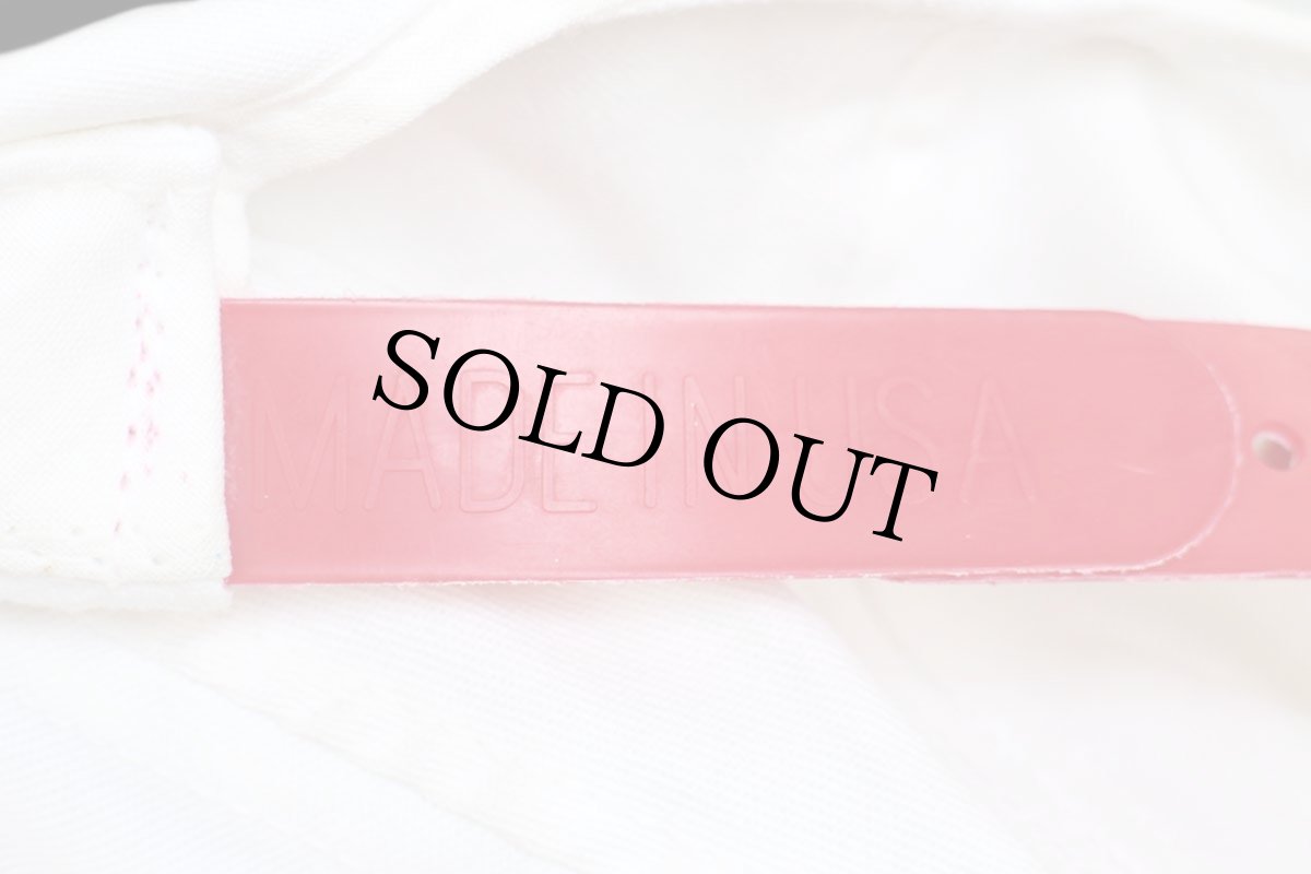 画像7: 90s USA製 Coca-Cola RACING コカコーラ ロゴ チェッカーフラッグ 刺繍 ツートン 切り替え コットンキャップ 白×赤 (7)