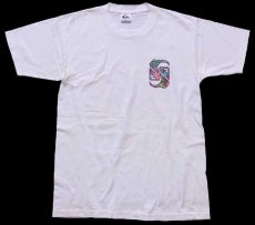 画像2: 90s USA製 Quiksilver アート 両面プリント コットンTシャツ 白 M (2)