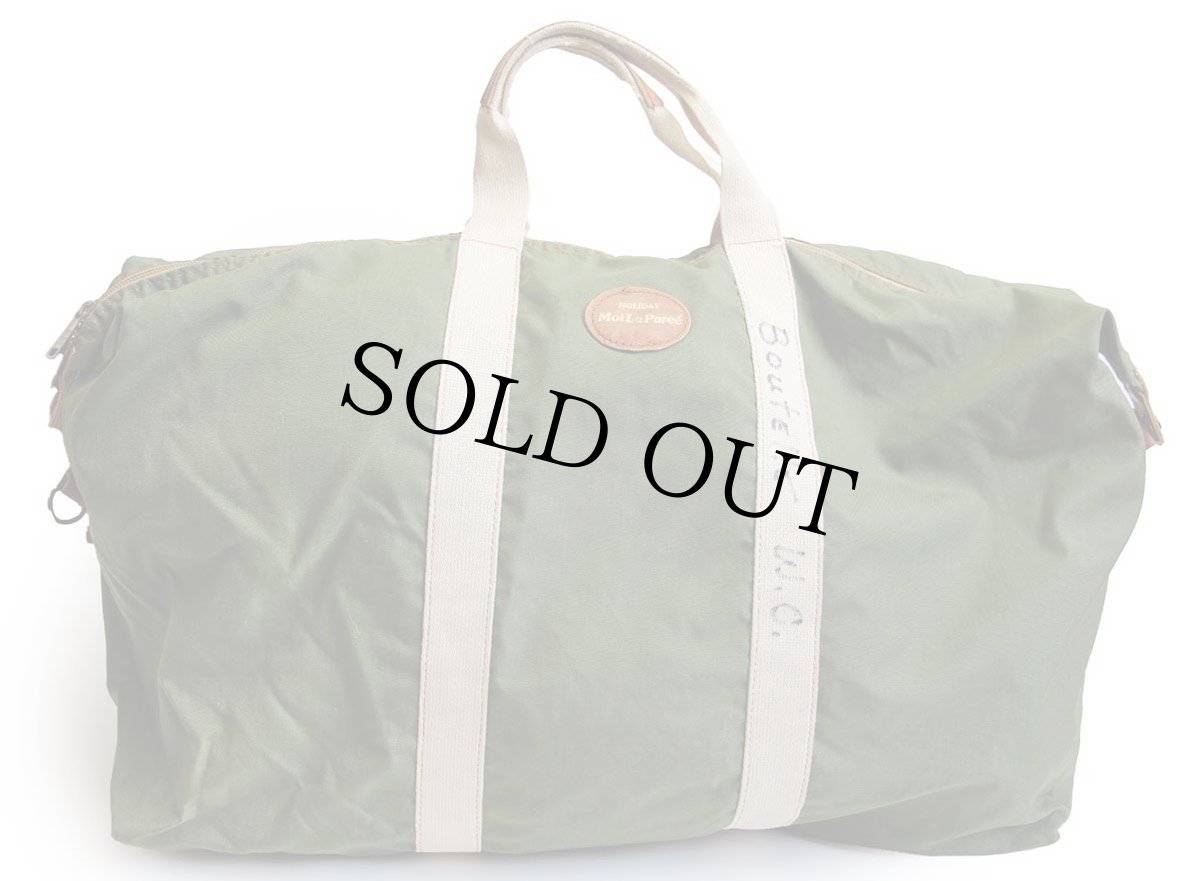 画像1: 70s UNKNOWN ナイロン ダッフルバッグ オリーブ×アイボリー 38 (1)