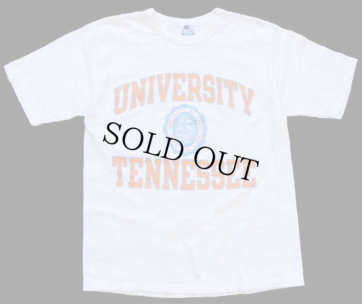 画像2: 90s Championチャンピオン UNIVERSITY TENNESSEE 三段 コットンTシャツ 白 M (2)