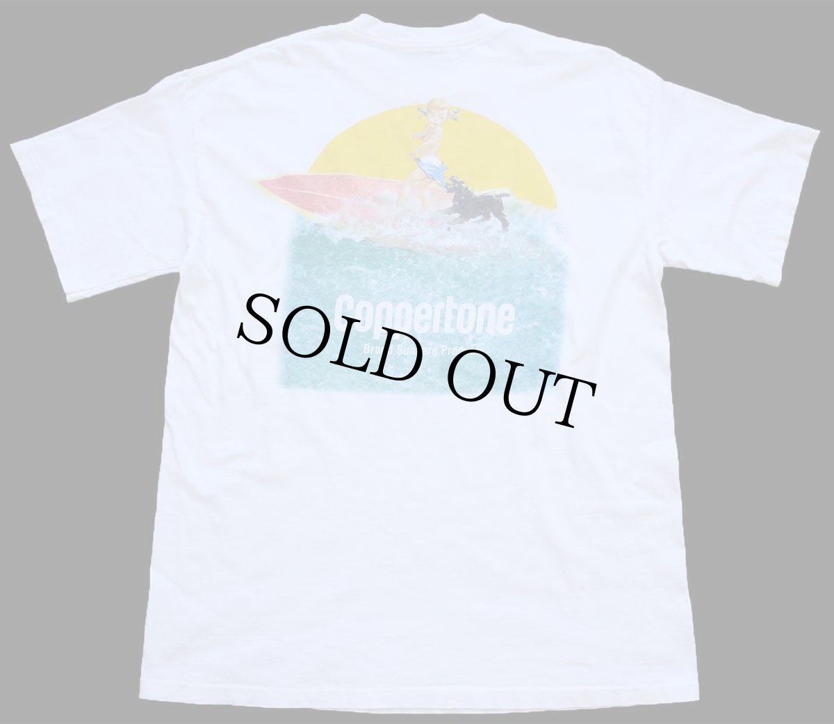 画像2: 90s USA製 Coppertone ロゴ アート コットンTシャツ 白 XL (2)