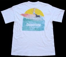 画像2: 90s USA製 Coppertone ロゴ アート コットンTシャツ 白 XL (2)