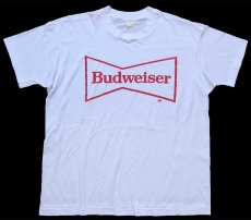 画像2: 80s Budweiserバドワイザー ビッグロゴ Tシャツ 白 (2)