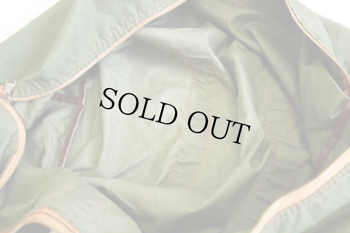 画像6: 70s UNKNOWN ナイロン ダッフルバッグ オリーブ×アイボリー 38 (6)