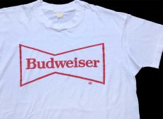 画像1: 80s Budweiserバドワイザー ビッグロゴ Tシャツ 白 (1)