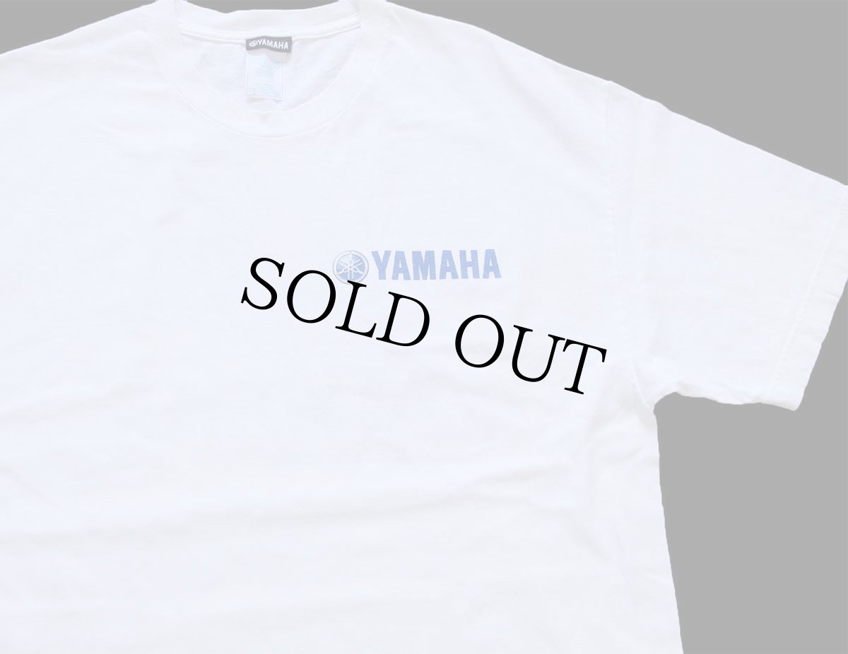 画像1: 00s YAMAHA ヤマハ ロゴ 両面プリント コットンTシャツ 白 XL (1)