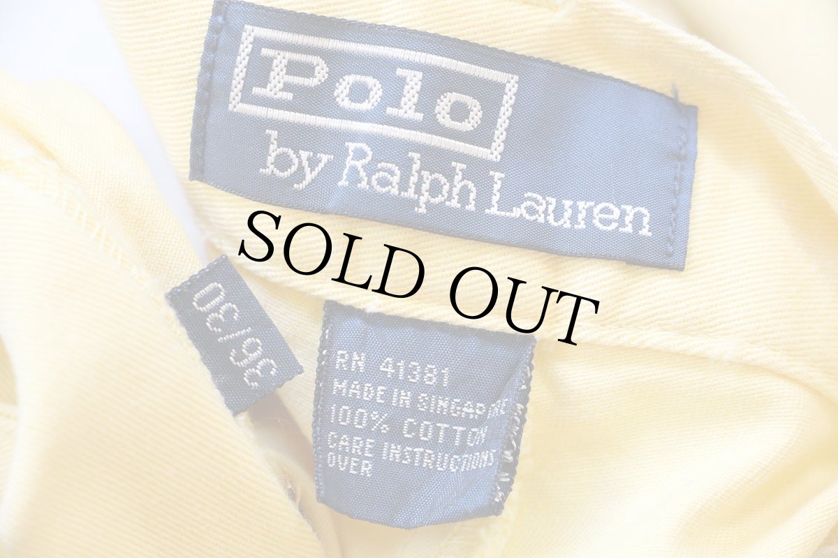 画像6: 90s ポロ ラルフローレン PHILIP PANT コットン チノパン 薄黄 W36 L30★327 (6)