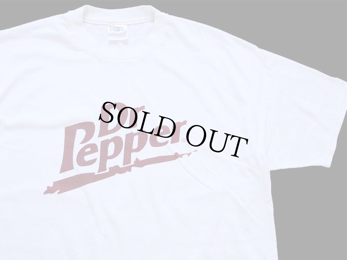 画像1: 90s USA製 Hanes DrPepperドクターペッパー ロゴ Tシャツ 白 XL (1)