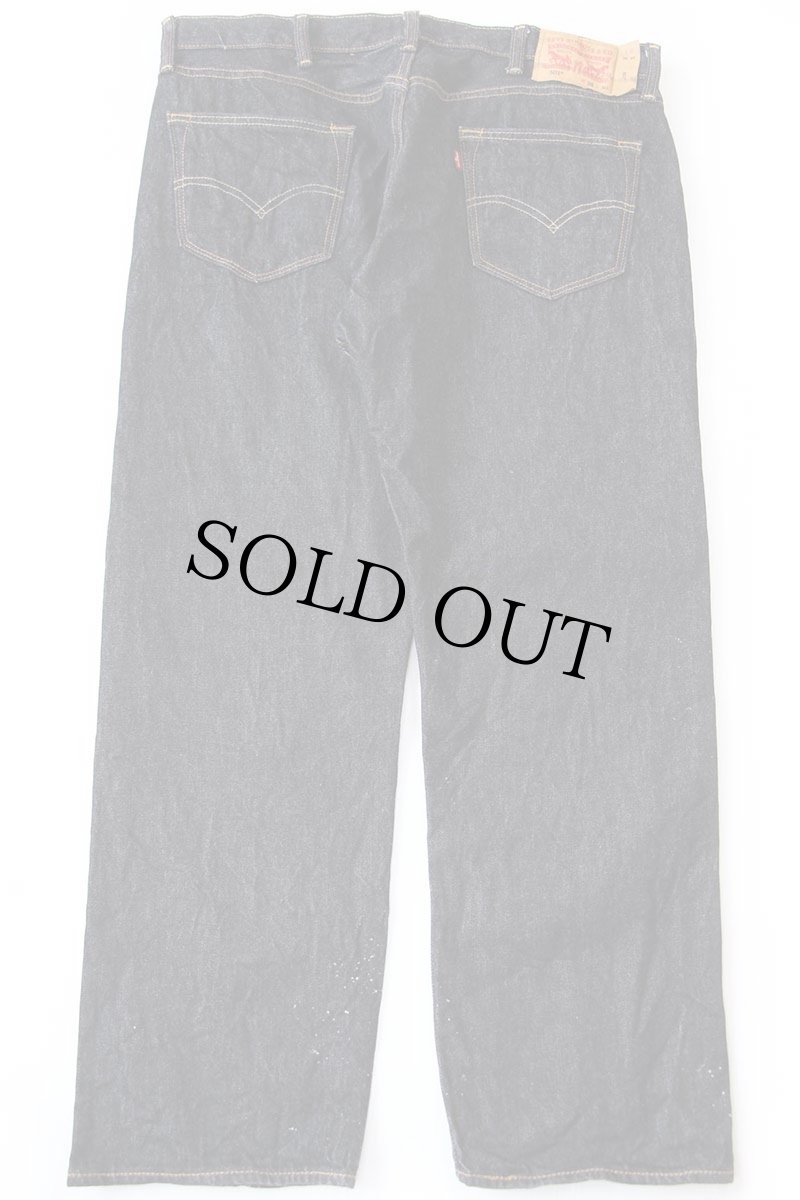 画像3: メキシコ製 Levi'sリーバイス 501 ブリーチ飛び 先染め ブラック デニムパンツ W38 L30 (3)