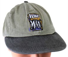 画像1: 90s I LOVE YOU MAN! BUD LIGHTバドライト 刺繍 ツートン 切り替え ウォッシュ加工 コットンキャップ★Budweiserバドワイザー (1)