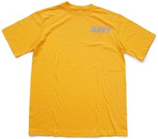 画像2: デッドストック★USA製 NAVY 両面リフレクタープリント ポリエステル Tシャツ 黄 S (2)