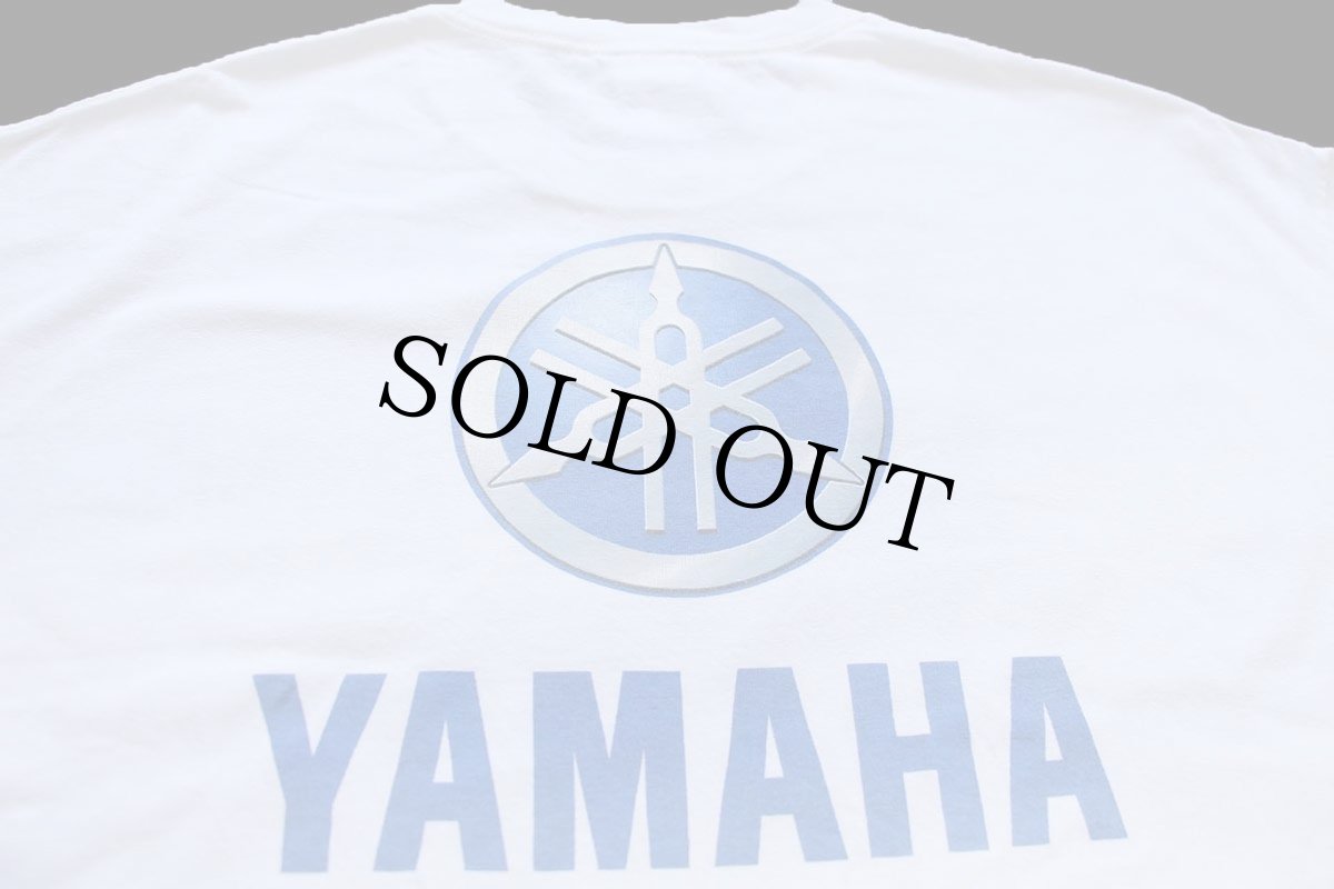 画像4: 00s YAMAHA ヤマハ ロゴ 両面プリント コットンTシャツ 白 XL (4)