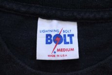 画像5: 80s USA製 LIGHTNING BOLT ライトニングボルト サーフィン イナズマ アート 蛍光プリント コットンTシャツ 黒 M (5)